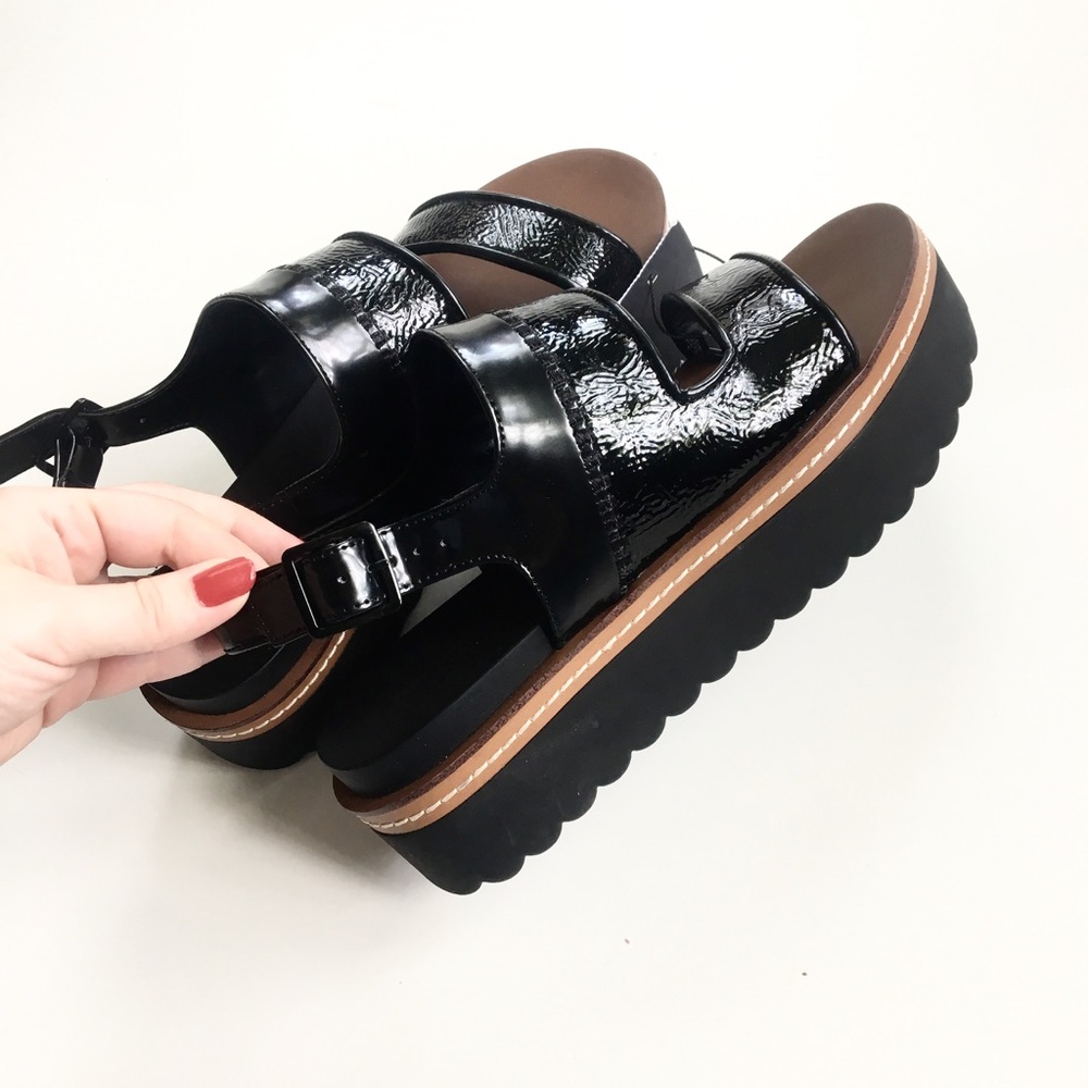 ZARA Platform Black Sandals